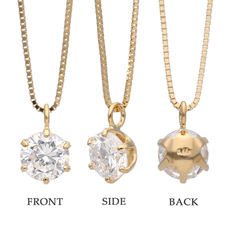 〈 甲府ジュエリー 〉K18イエローゴールド　0.4ctダイヤモンドペンダント 63-4032