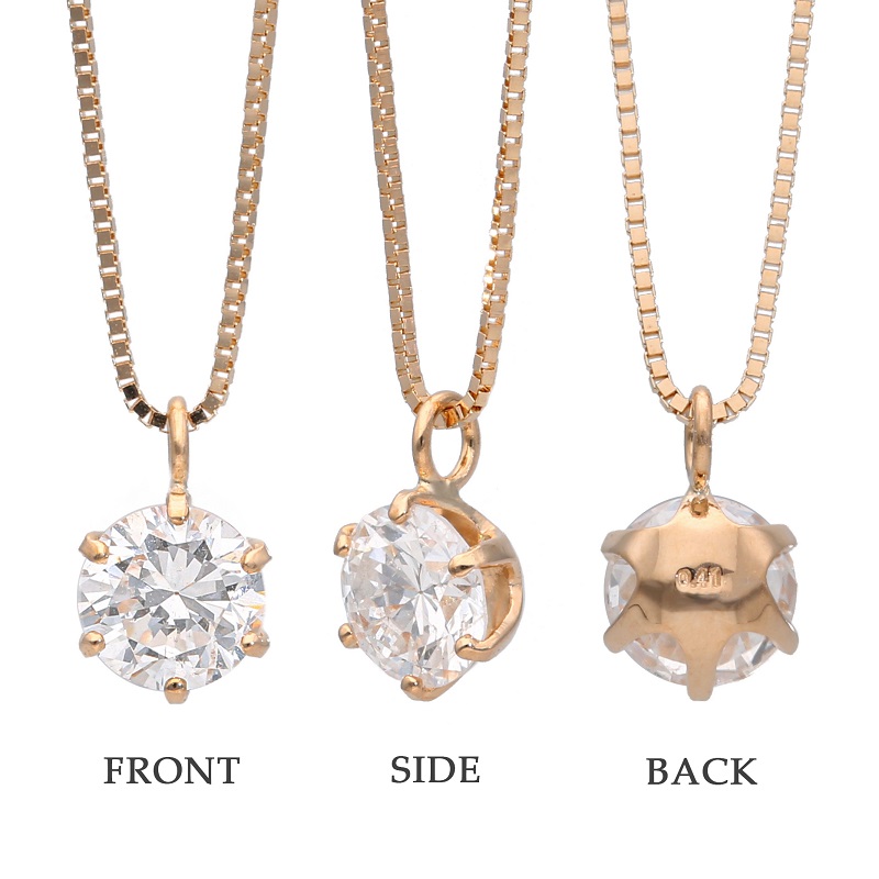 〈 甲府ジュエリー 〉K18ピンクゴールド　0.4ctダイヤモンドペンダント 63-4033