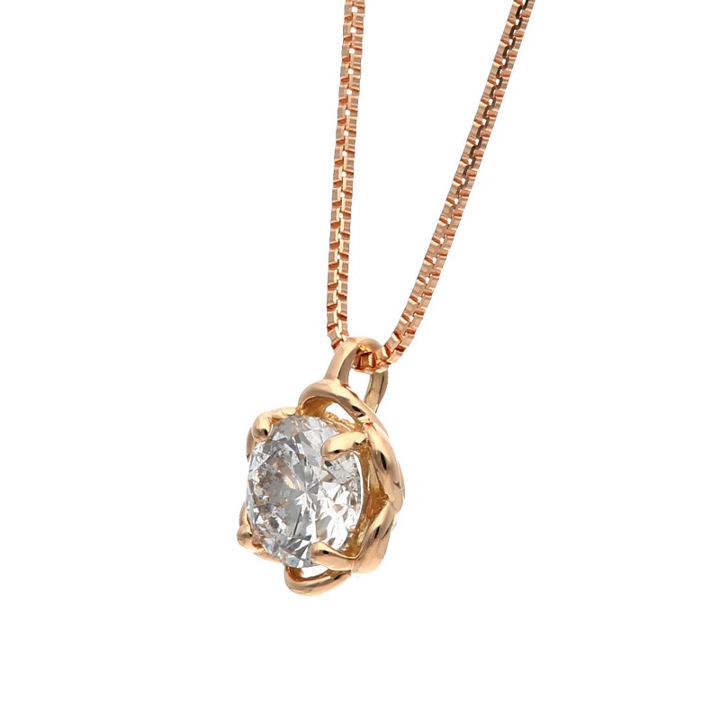 〈 甲府ジュエリー 〉K18ピンクゴールド ダイヤモンドデザイン枠ネックレス(0.3ct)63-4039