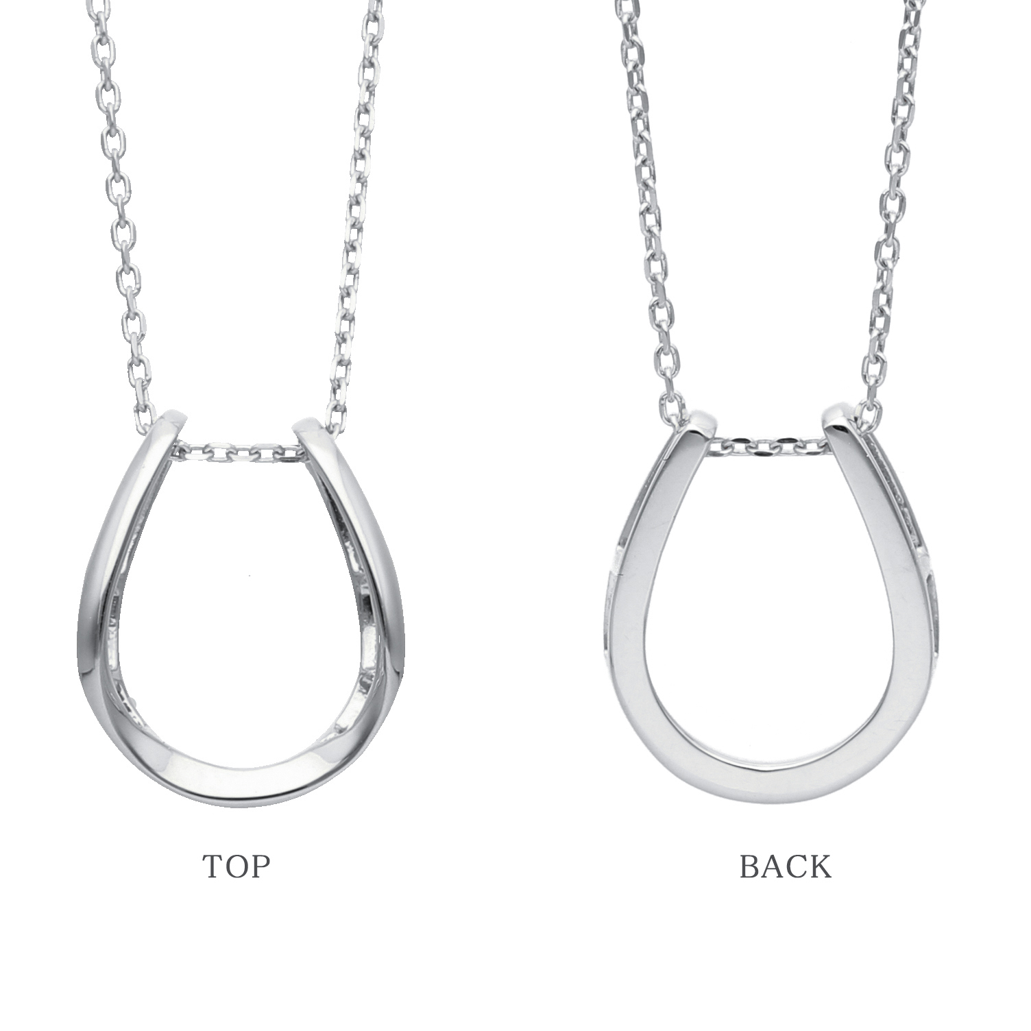 ＜ 甲府ジュエリー ＞プラチナ シンプル馬蹄ネックレス 63-8557