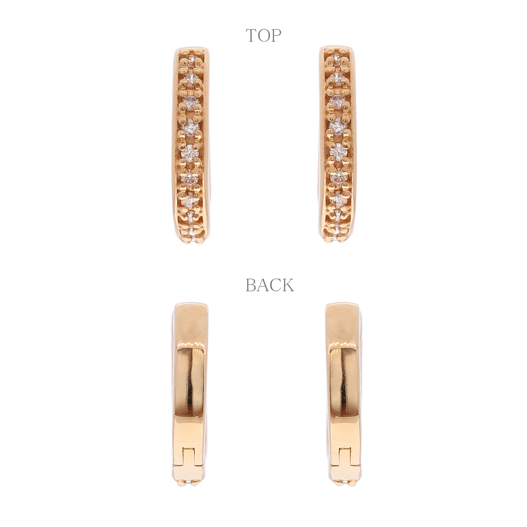 ＜ 甲府ジュエリー ＞K18ピンクゴールド ダイヤモンドフープピアス(0.1ct)46-3425