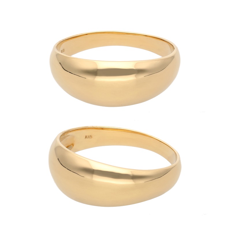 ＜ 甲府ジュエリー ＞K18イエローゴールド シンプルハイドームリング 11-1450