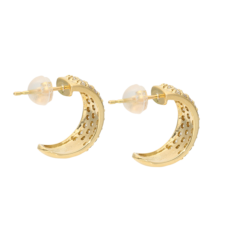 〈 甲府ジュエリー 〉K18 ダイヤモンド1.0ct パヴェスタッドピアス 43-6285