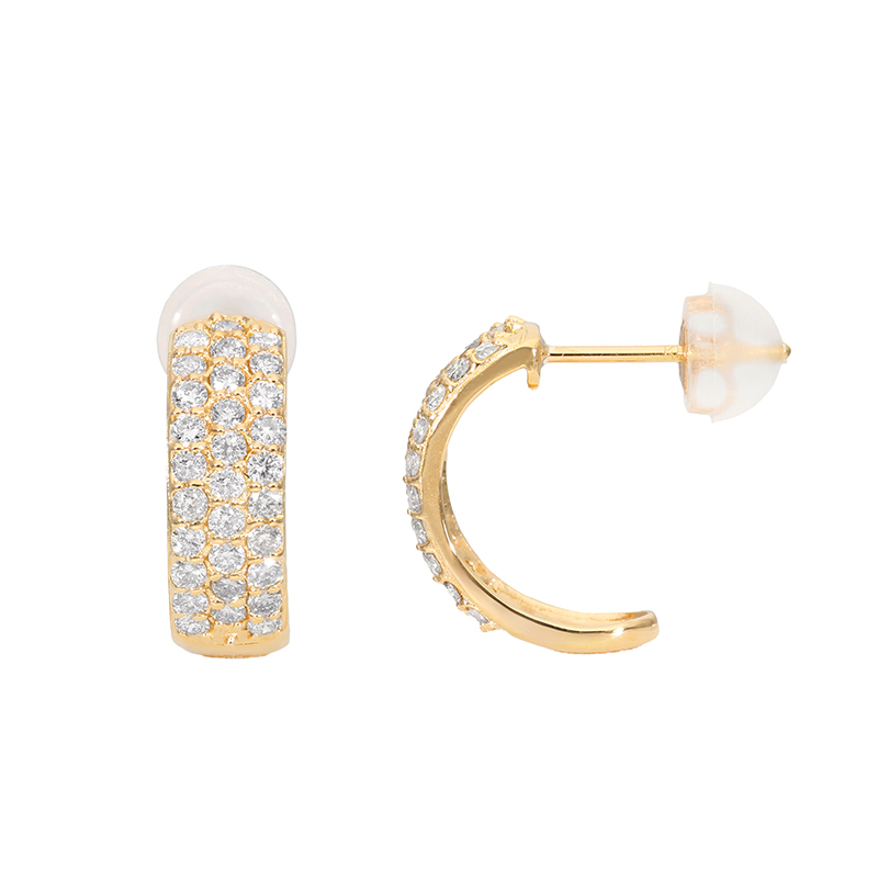 〈 甲府ジュエリー 〉K18 0.5ctパヴェスタッドピアス 43-6335