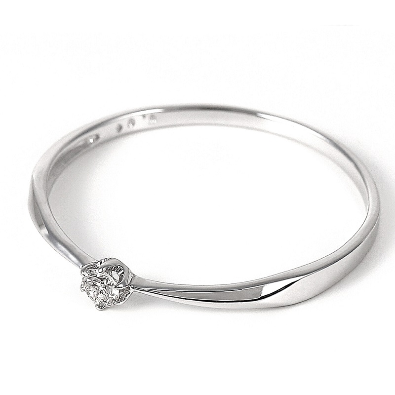 ＜ 甲府ジュエリー ＞シンプル　6本爪Ｋ10ＷＧダイヤモンドリング　R894DI-2