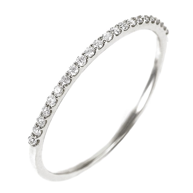 〈 甲府ジュエリー 〉PT950ダイヤモンド0.08ＣＴ極細リングＲ4004DI-P2