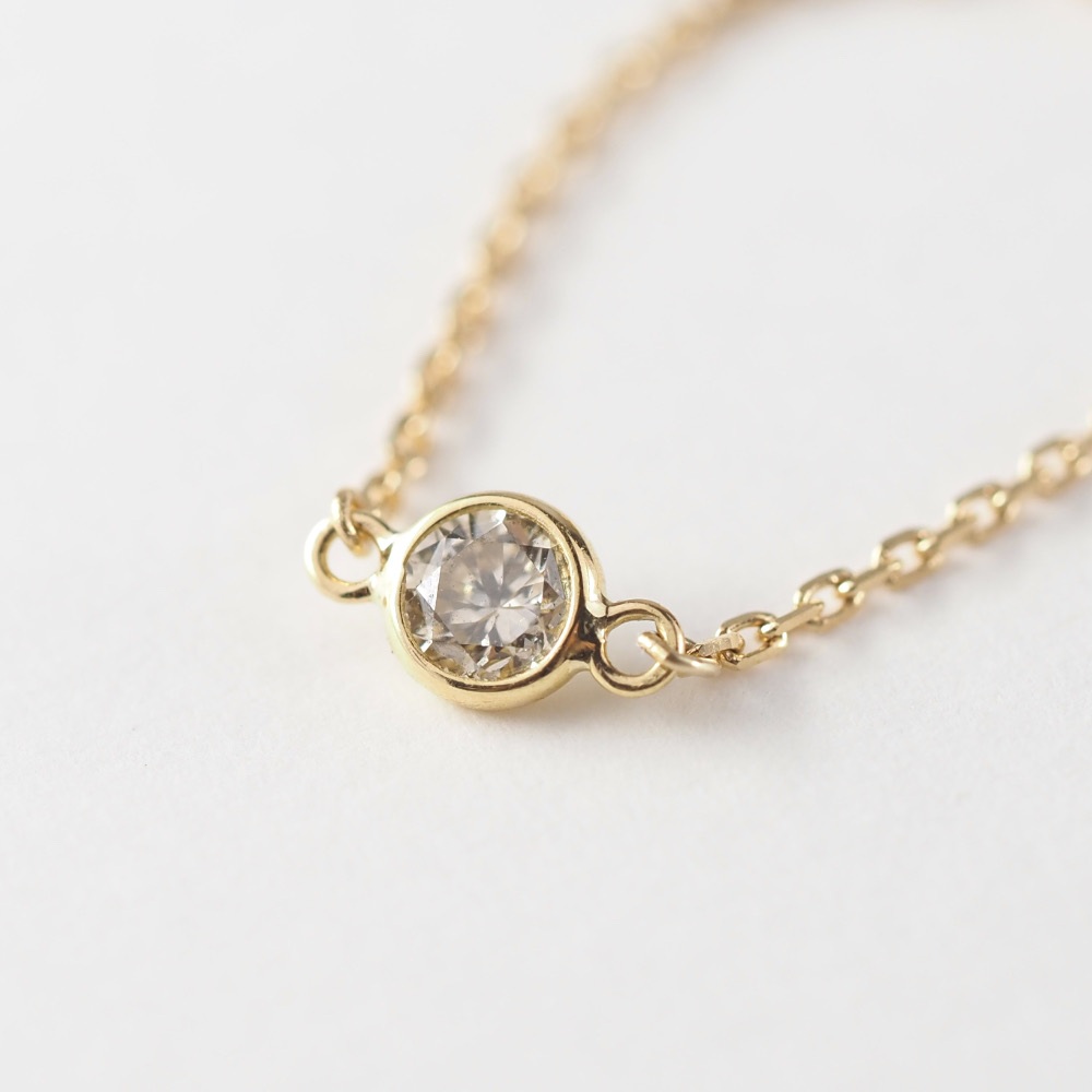 〈 甲府ジュエリー 〉K18 Bezel/ベゼル ダイヤモンド0.1ct チェーンリング 26463