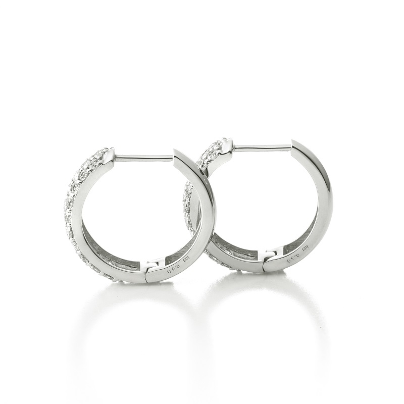 〈 甲府ジュエリー 〉[MADE IN KOFU]PT900 ダイヤパヴェフープピアス 1.0ct TI-1083