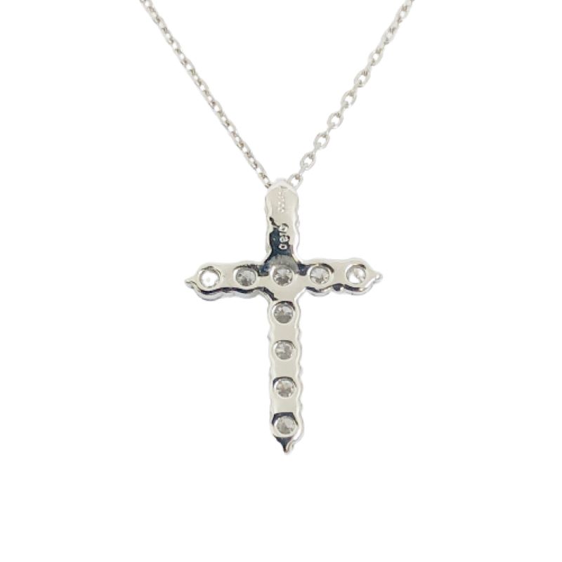 〈 甲府ジュエリー 〉甲府市で製造 プラチナ製 クロス ダイヤモンド ネックレス 0.3ct ［SIN13032P]