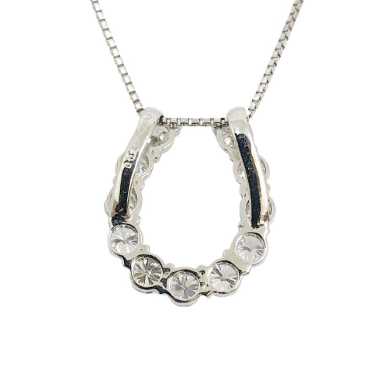〈 甲府ジュエリー 〉プラチナ製 ハート＆キューピッドダイヤモンド 1.0ct 馬蹄 ペンダントネックレス 【1470083】