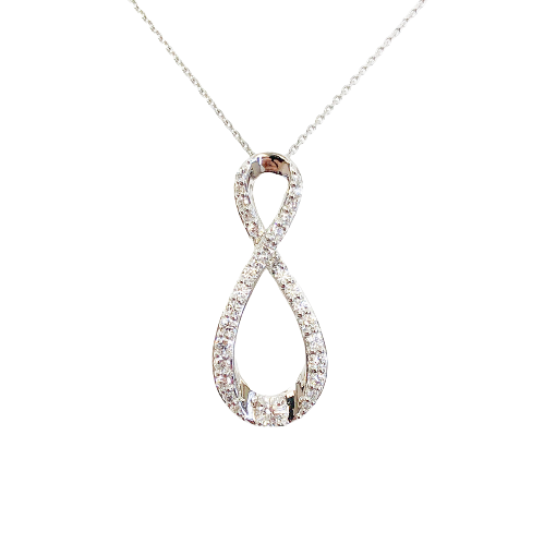 〈 甲府ジュエリー 〉[ ふるさと納税限定企画 ］プラチナ製 ハート＆キューピッドダイヤ 0.5ct インフィニティー ネックレス 【1458377】