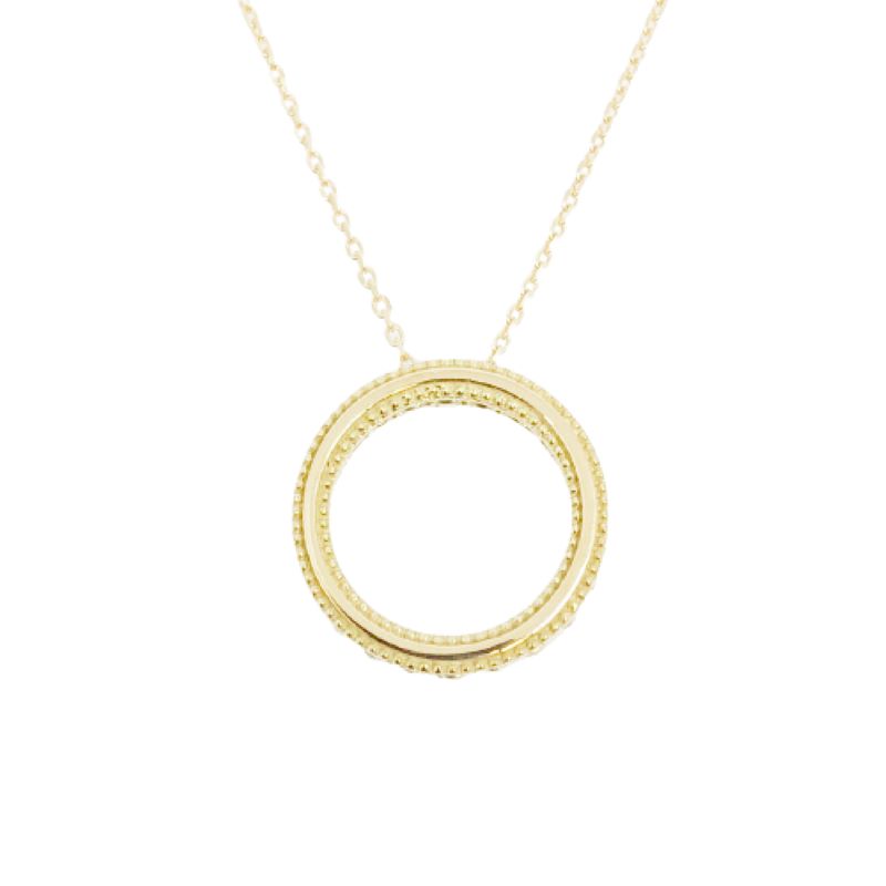 〈 甲府ジュエリー 〉18金製 ハート＆キューピッドダイヤ 0.3ct サークル リバーシブル ネックレス 【1454240】