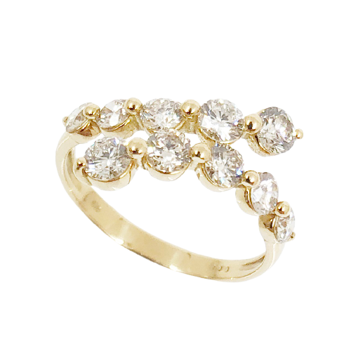 〈 甲府ジュエリー 〉１８金製 ハート＆キューピッド Happy 10th Diamond リング 1.0ct ［HKAR0503K]