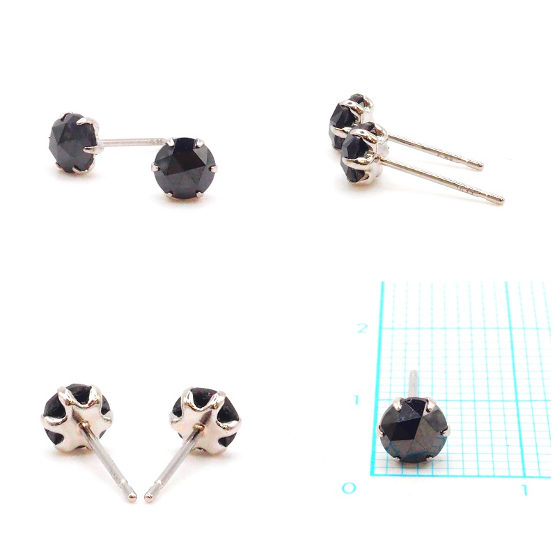 トータル0.7ct　【AAA】ブラックダイヤモンドピアス HRAC-0070