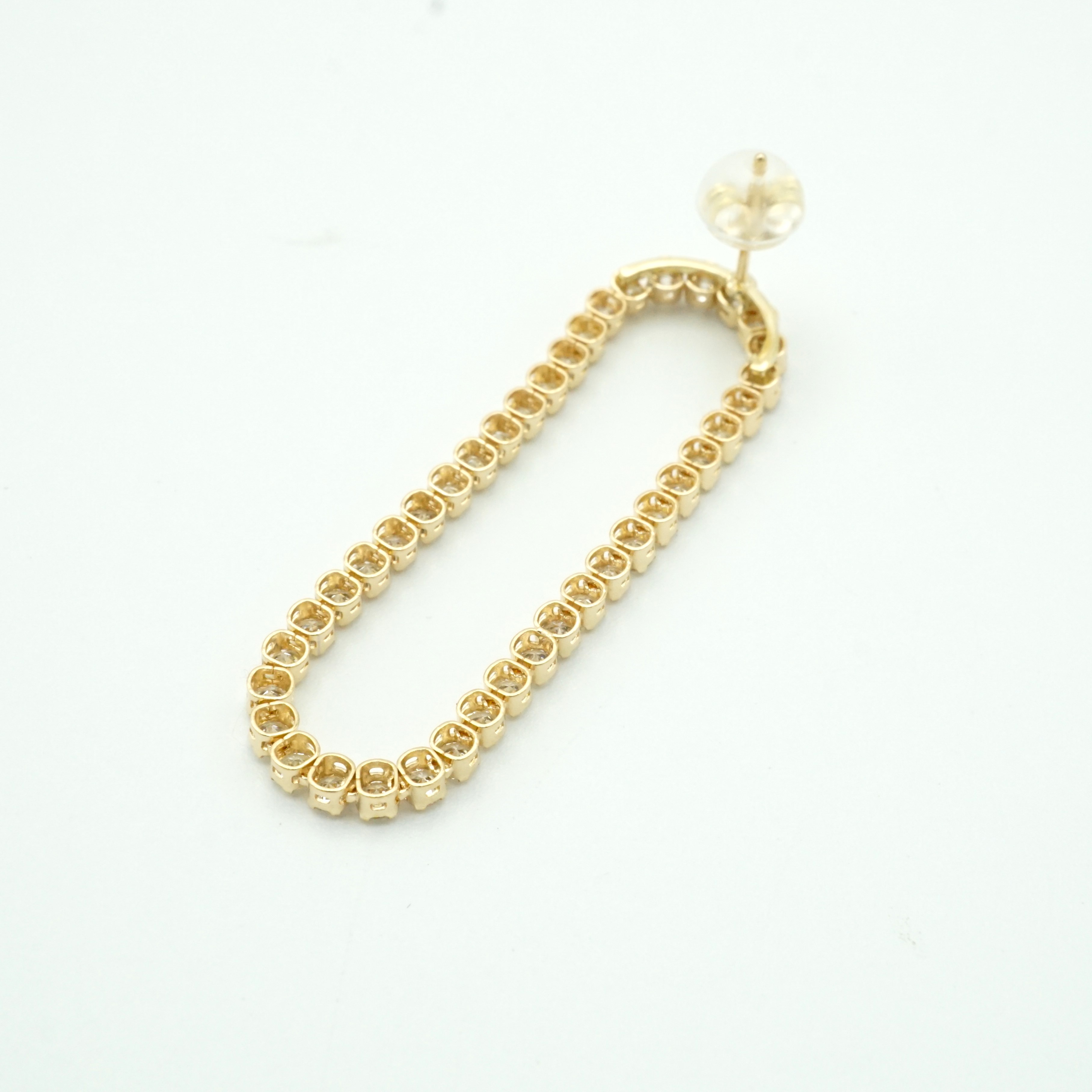 〈 甲府ジュエリー 〉2.0ctテニスピアス K18YG　ラボグロウンダイヤモンド　LD0065B