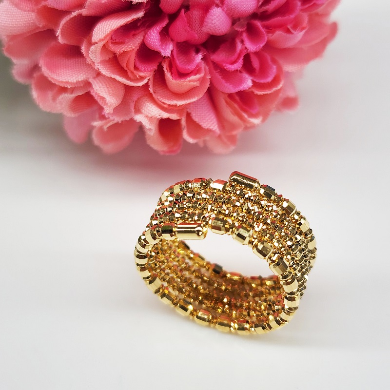 ＜ 甲府ジュエリー ＞K18 イエローゴールド フリーサイズ リング カットボール　大人 おしゃれ 5連 SAI532Y