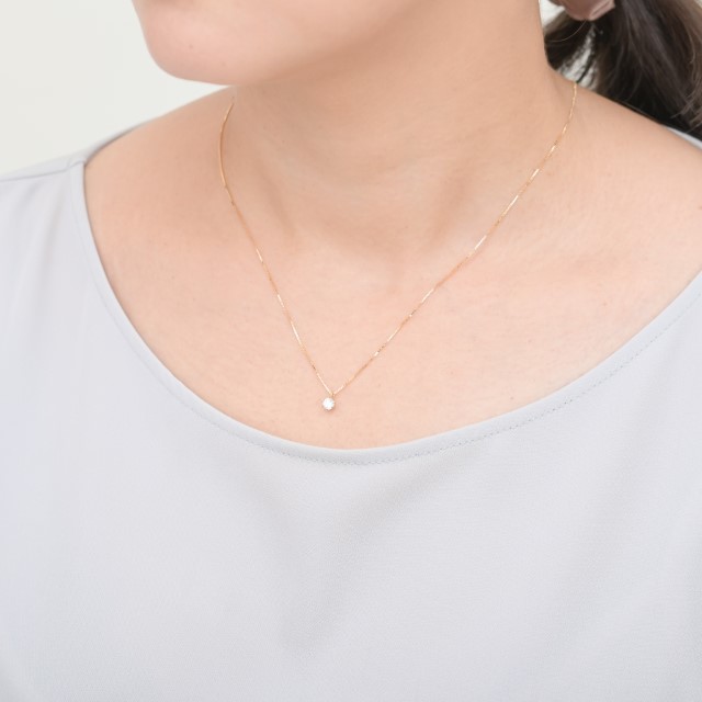 〈 甲府ジュエリー 〉K18 Dカラー 大粒 0.2ct 6本爪 ダイヤ ネックレス BPN-05020K