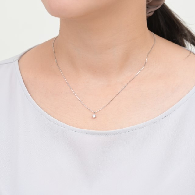 〈 甲府ジュエリー 〉プラチナ Dカラー 大粒 0.2ct 4本爪 ダイヤ ネックレス BPN-04020P