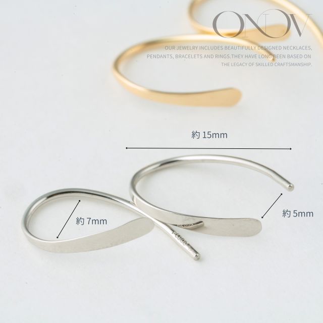 ＜ 甲府ジュエリー ＞【甲府ジュエリー】Pt900　プラチナ　曲線ピアス（15132481）