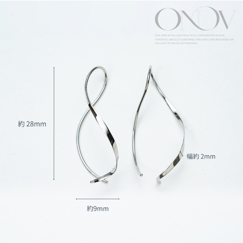 ＜ 甲府ジュエリー ＞【甲府ジュエリー】Pt900　プラチナ　ウェーブピアス（15132483）