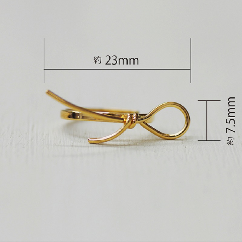 ＜ 甲府ジュエリー ＞k18YG 地金 手作り リボンデザインイヤーカフ ジュエリー 03193