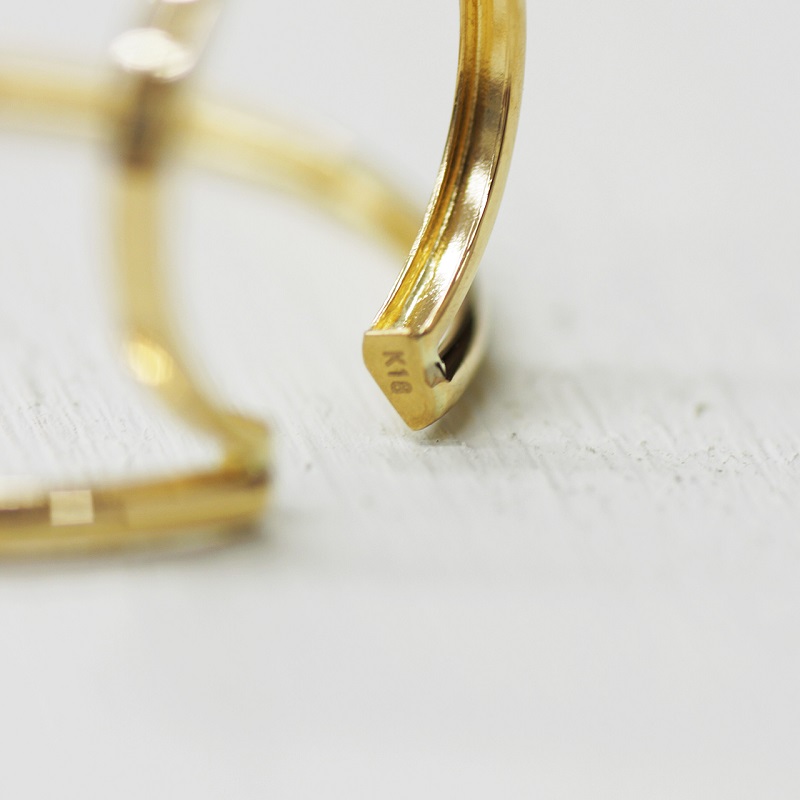 ＜ 甲府ジュエリー ＞k18YG 地金 手作り 大ぶりイヤーカフ ジュエリー 03196