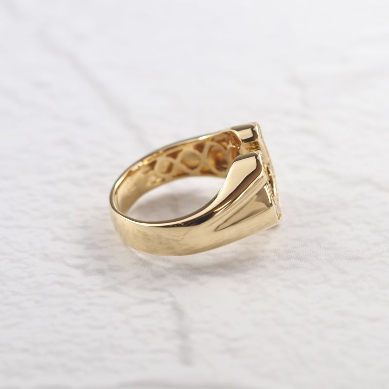 〈 甲府ジュエリー 〉K18 ダイヤ 馬蹄 リング L 26360