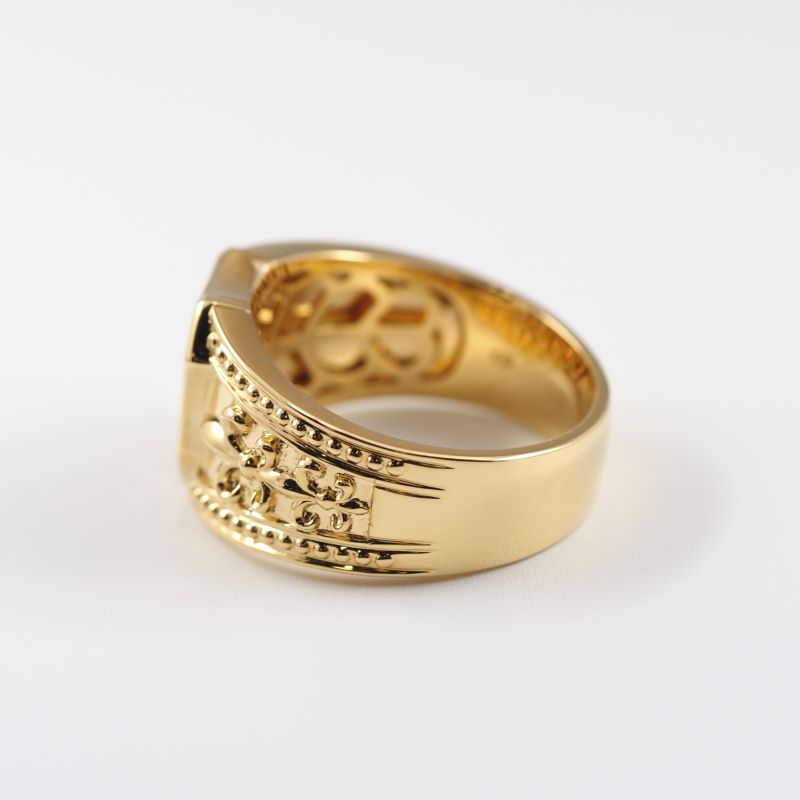 ＜ 甲府ジュエリー ＞K18 ダイヤ シールド/盾モチーフ メンズ リング 26089