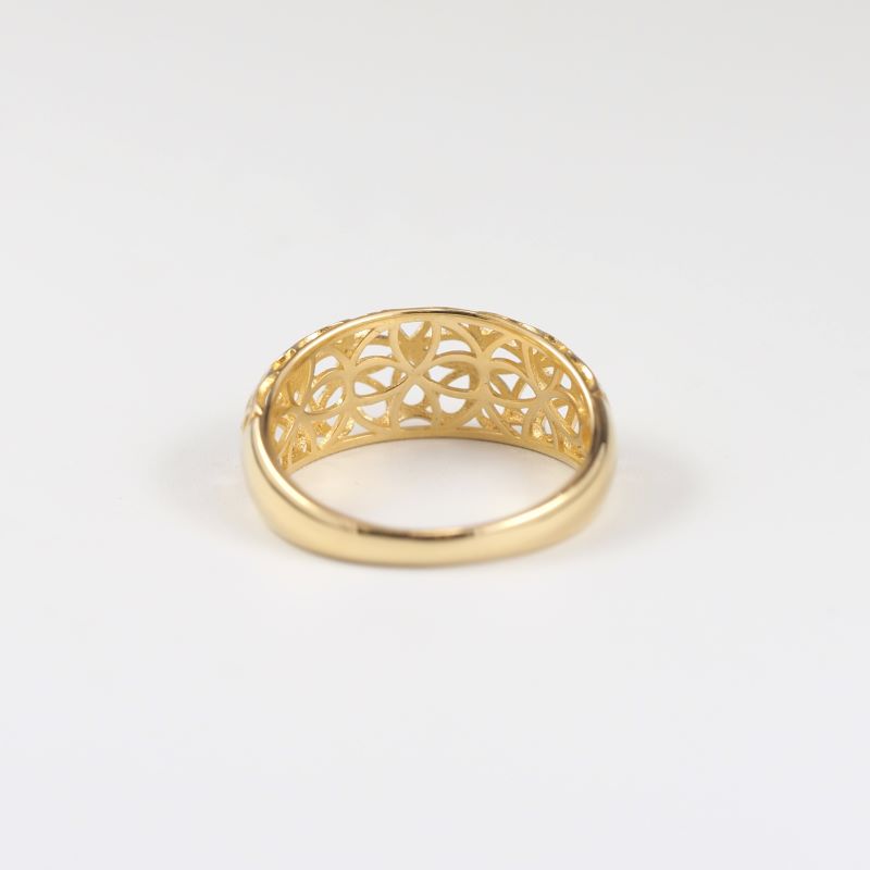 〈 甲府ジュエリー 〉K18　フラワー 透かし模様 リング　27252