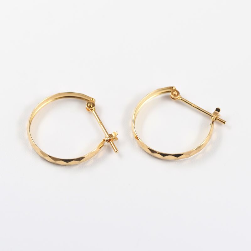 〈 甲府ジュエリー 〉K18 地金 フープピアス　15133