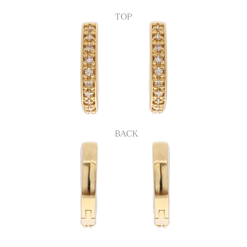 ＜ 甲府ジュエリー ＞K18イエローゴールド ダイヤモンドフープピアス(0.1ct)46-3426