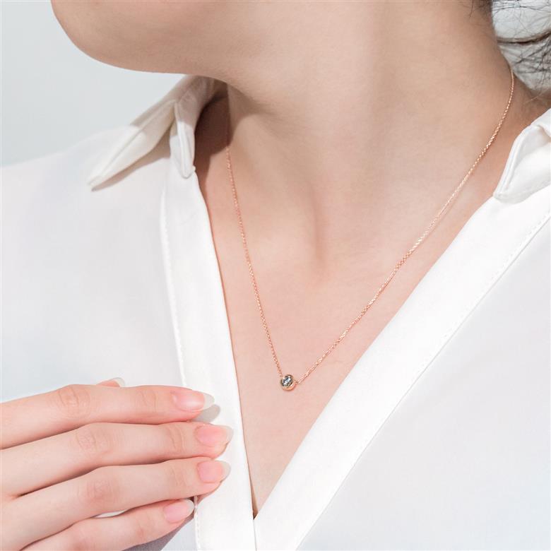 〈 甲府ジュエリー 〉K18ピンクゴールド シンプルダイヤモンドネックレス(0.3ct)60-8953