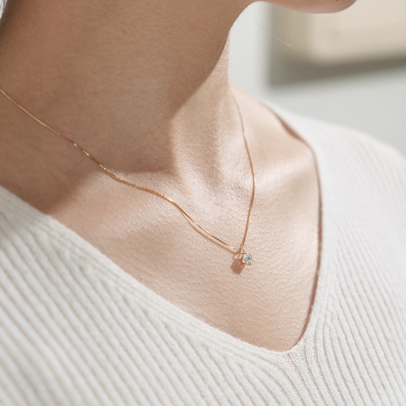 〈 甲府ジュエリー 〉K18イエローゴールド　0.4ctダイヤモンドペンダント 63-4032