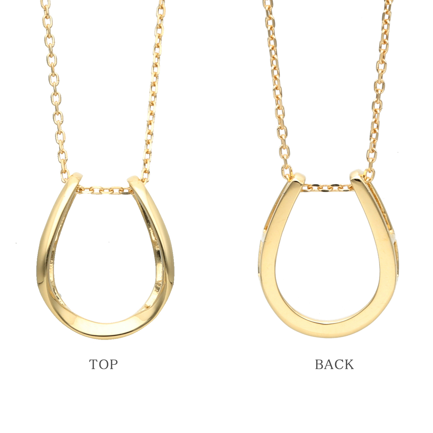 ＜ 甲府ジュエリー ＞K18イエローゴールド　シンプル馬蹄ネックレス 63-8556