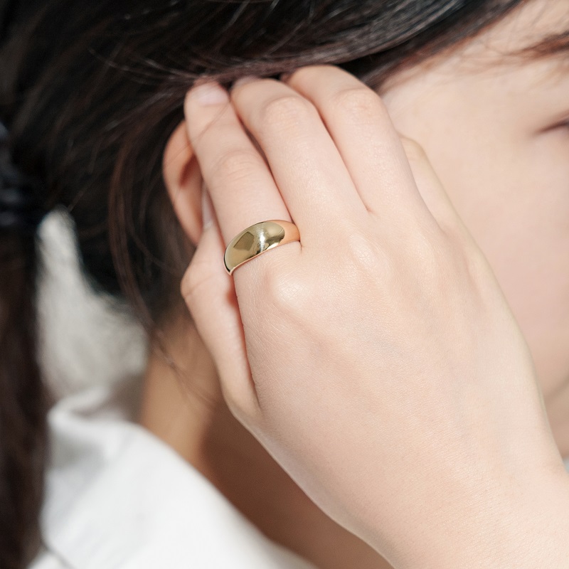 ＜ 甲府ジュエリー ＞K18イエローゴールド シンプルハイドームリング 11-1450