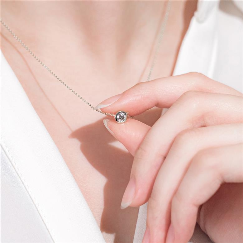 〈 甲府ジュエリー 〉プラチナ シンプルダイヤモンドネックレス(0.3ct)60-8971