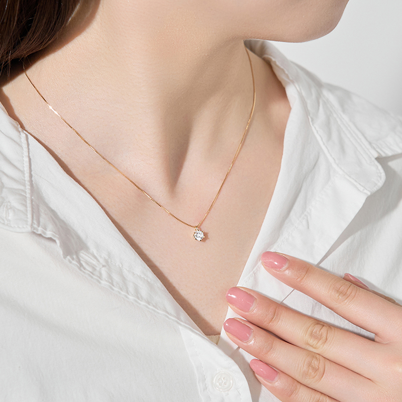 〈 甲府ジュエリー 〉K18 0.5ctダイヤモンドネックレス　60-9576