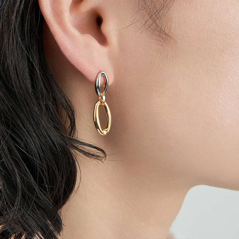 ＜ 甲府ジュエリー ＞K18/プラチナ コンビデザインピアス 43-6294