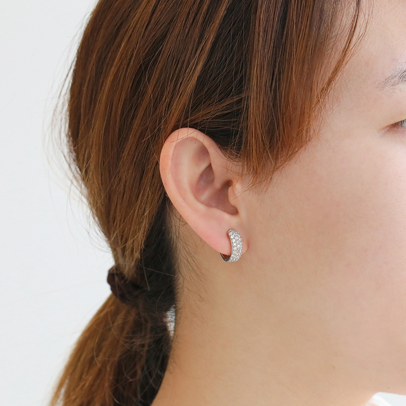 ＜ 甲府ジュエリー ＞K18ホワイトゴールド ダイヤモンド1.0ctピアス 43-6250