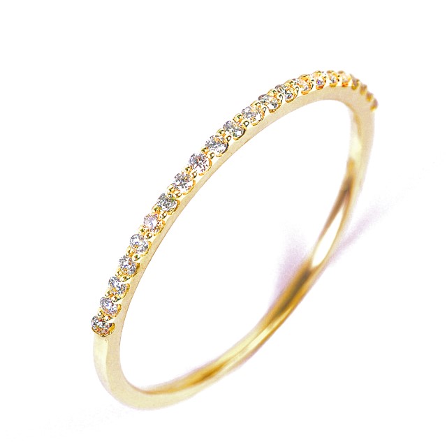 〈 甲府ジュエリー 〉K10YG ダイヤモンド0.08ＣＴ極細リングＲ4004DI-Y2