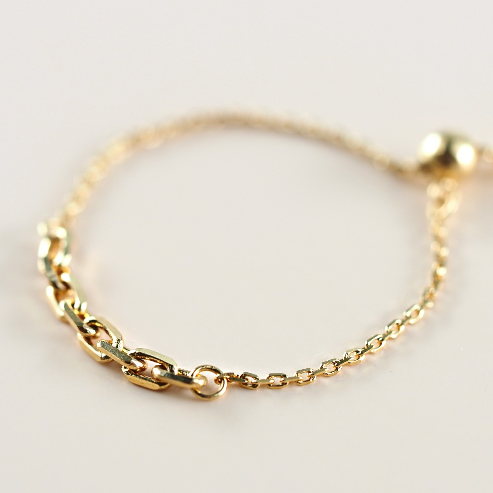 〈 甲府ジュエリー 〉K18 小豆 チェーンリング(0120126639)