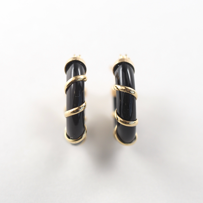 〈 甲府ジュエリー 〉K18 noir/ノワール ピアス(14882)