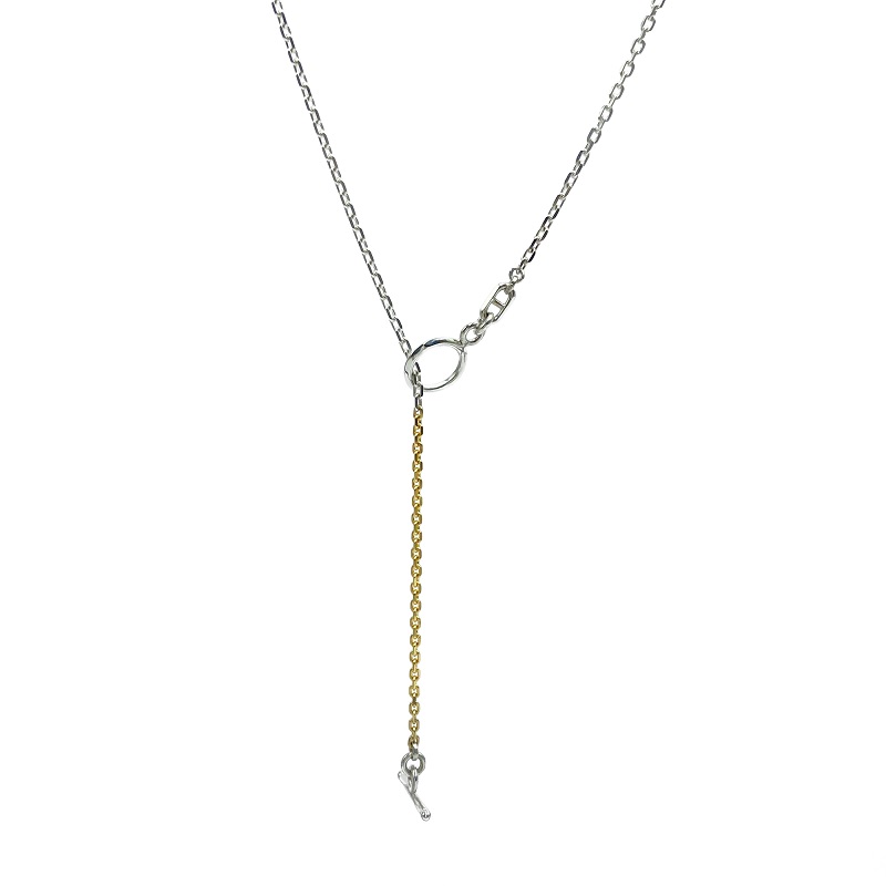 〈 甲府ジュエリー 〉SV925　K18　コンビ　Y字チェーンネックレス　GSV-8003