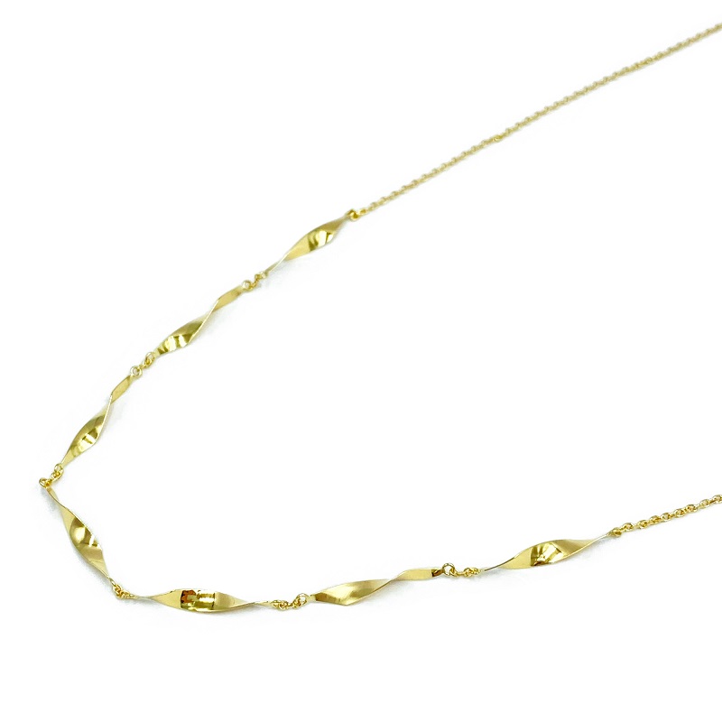 〈 甲府ジュエリー 〉K18　ゴールド　ダブルテクスチャーネックレスGMJ-8018