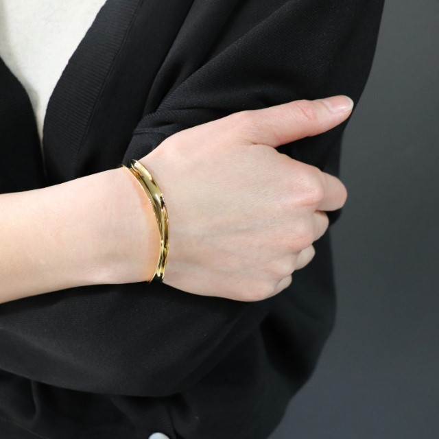 〈 甲府ジュエリー 〉SV925　ウェーブ　ゴールドバングル　GSV-3009GD