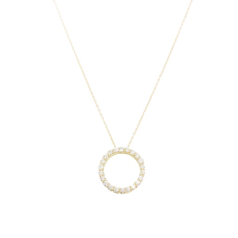 〈 甲府ジュエリー 〉18金製 ハート＆キューピッドダイヤ 0.3ct サークル リバーシブル ネックレス 【1454240】