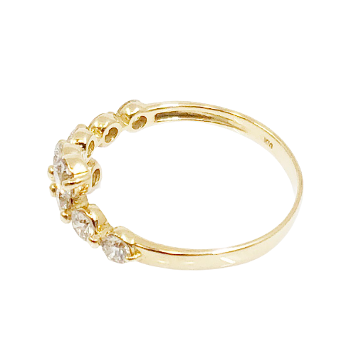 〈 甲府ジュエリー 〉１８金製 ハート＆キューピッド Happy 10th Diamond リング 1.0ct ［HKAR0503K]