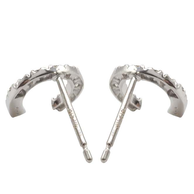 ＜ 甲府ジュエリー ＞K18WG トータル0.2ct 馬蹄ピアス WHTOP-0031