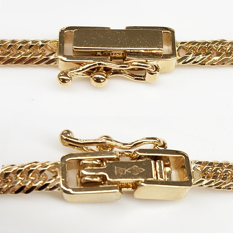 ＜ 甲府ジュエリー ＞K18 喜平 12面トリプル ネックレス 10ｇ 50cm 造幣局検定刻印入 キヘイ チェーン 中折れ金具 メンズ レディース　TK1050S