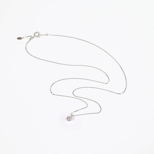 〈 甲府ジュエリー 〉プラチナ Dカラー 大粒 0.2ct フクリン ダイヤ ネックレス BPN-03020P